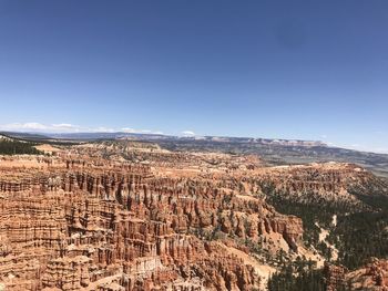 Scenic view of landscape against clear blue sky
