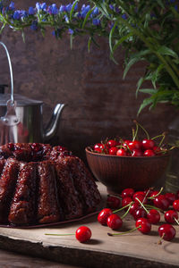 Close-up of food on table