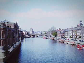 View of canal along buildings