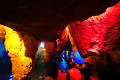 Group of people in cave