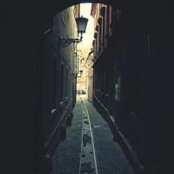 Railroad tracks in city