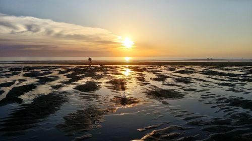 Scenic view of sea during sunset