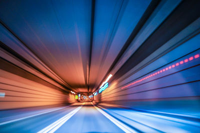 View of illuminated tunnel