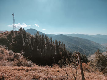 Scenic view of mountains against sky