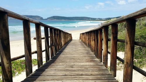 Wooden pier on sea