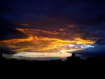 Scenic view of dramatic sky at sunset