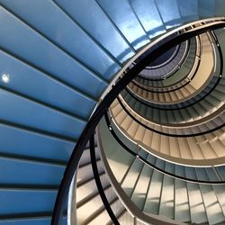 High angle view of spiral staircase