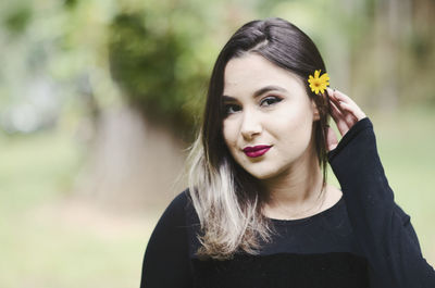 Portrait of beautiful young woman