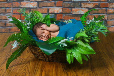 Man sleeping on hardwood floor