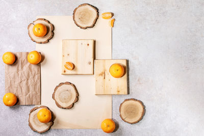 High angle view of cookies on table