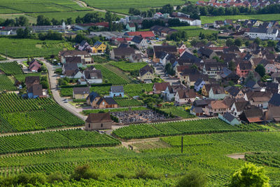 High angle view of townscape