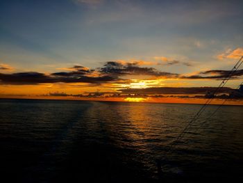 Scenic view of sea at sunset