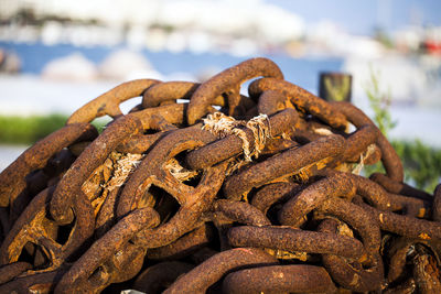 Close-up of rusty chain