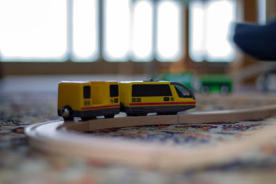 Close-up of toy car