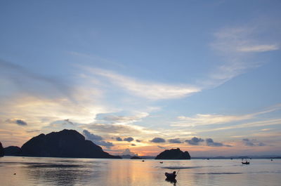 Scenic view of sea at sunset