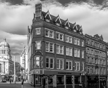 Exterior of city against sky