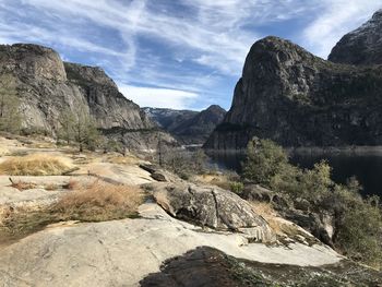 Scenic view of mountains against sky