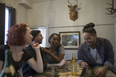 Group of friends at a bar.