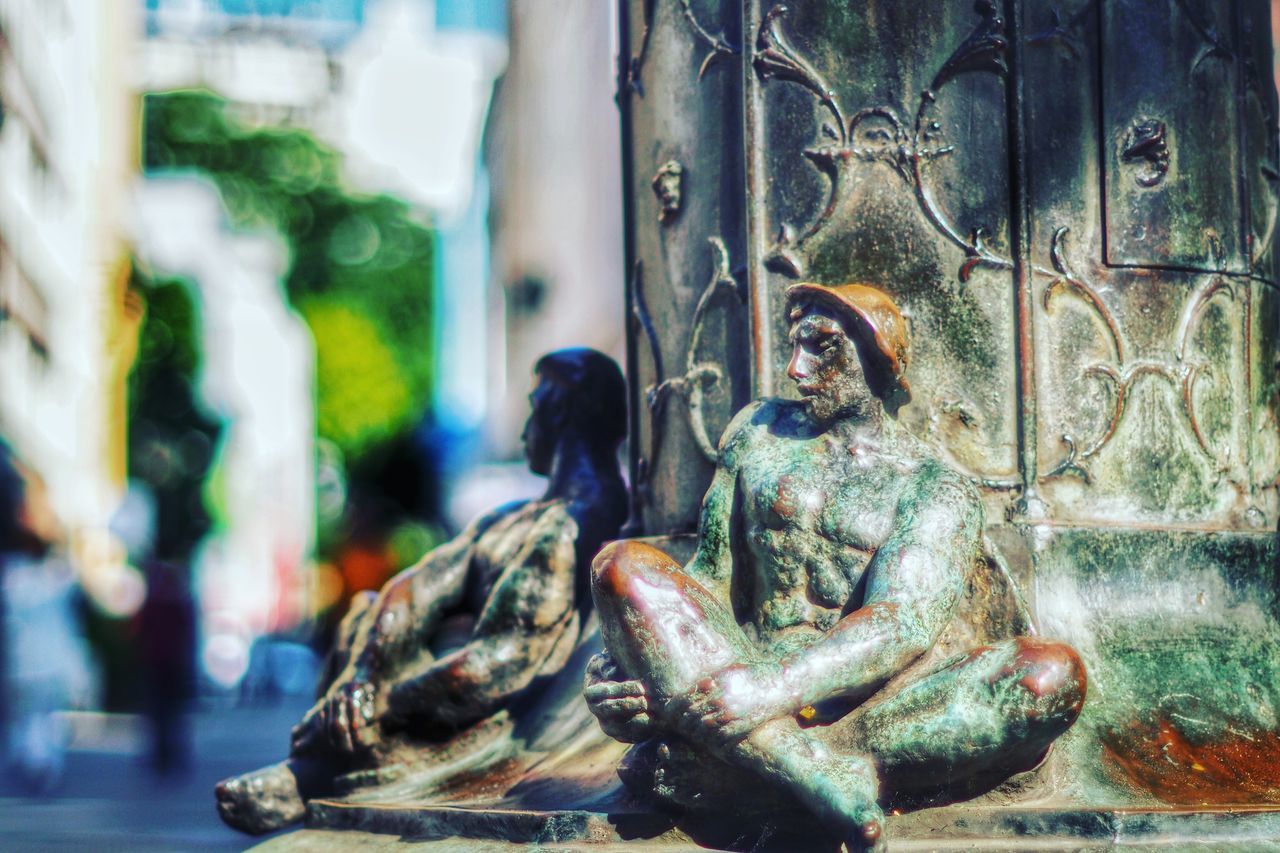 statue, art and craft, art, close-up, focus on foreground, creativity, selective focus, day, outdoors, the past, history