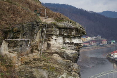 Rock formations by sea