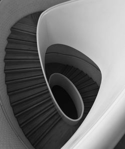 High angle view of spiral staircase