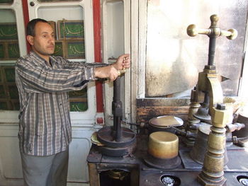 Man working in kitchen