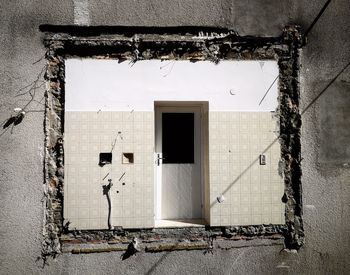 Closed door of old building