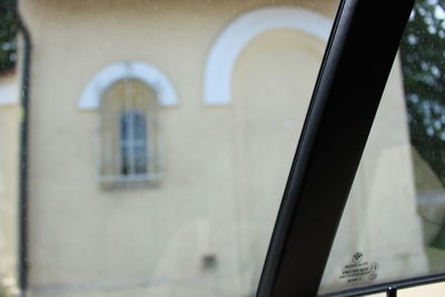 Close-up of car window