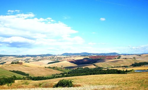 Scenic view of landscape against cloudy sky