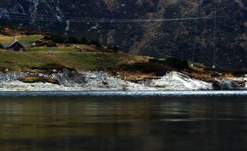 Scenic view of river flowing through rocks