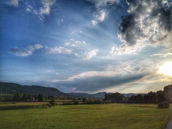 Scenic view of field against sky