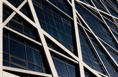 Reflection of building on window