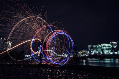 Light trails at night