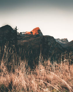 Scenic view of land against sky