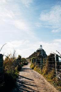 Scenic view of nugget point lighthouse