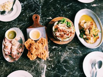 Directly above shot of food in bowl