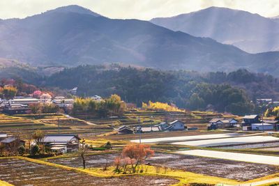 High angle view of road along landscape