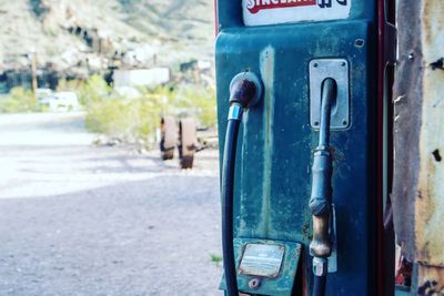 Fuel pumps at old gas station