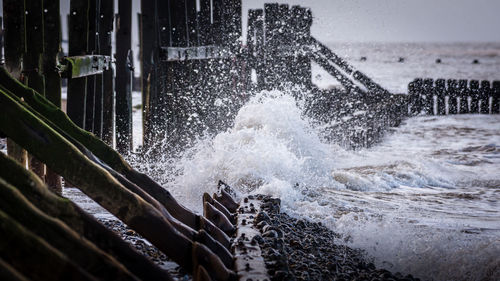 Water splashing in sea