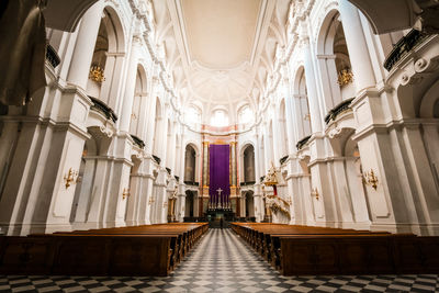 Panoramic shot of cathedral in building