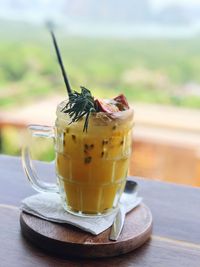 Close-up of drink on table