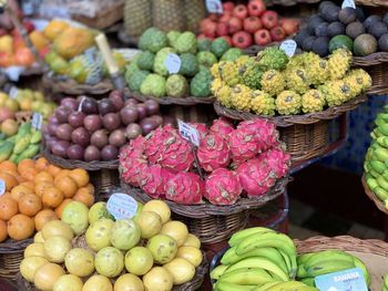 Full frame shot of fruits for sale at market
