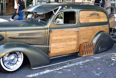 Vintage car on street in city