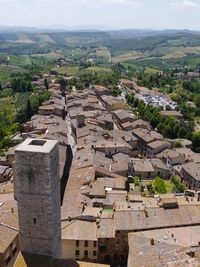 High angle view of cityscape