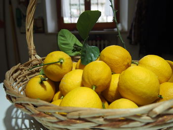 Close-up of fruits in basket