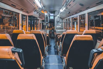 Empty seats in train