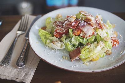 Close-up of salad on plate