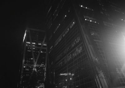 Low angle view of illuminated building