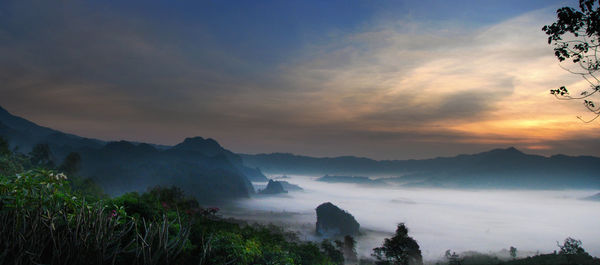 Scenic view of mountains against sky