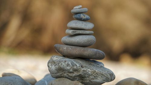 Stack of stones on rock